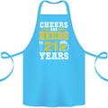 21st Birthday 21 Year Old Funny Alcohol Cotton Apron 100% Organic Turquoise