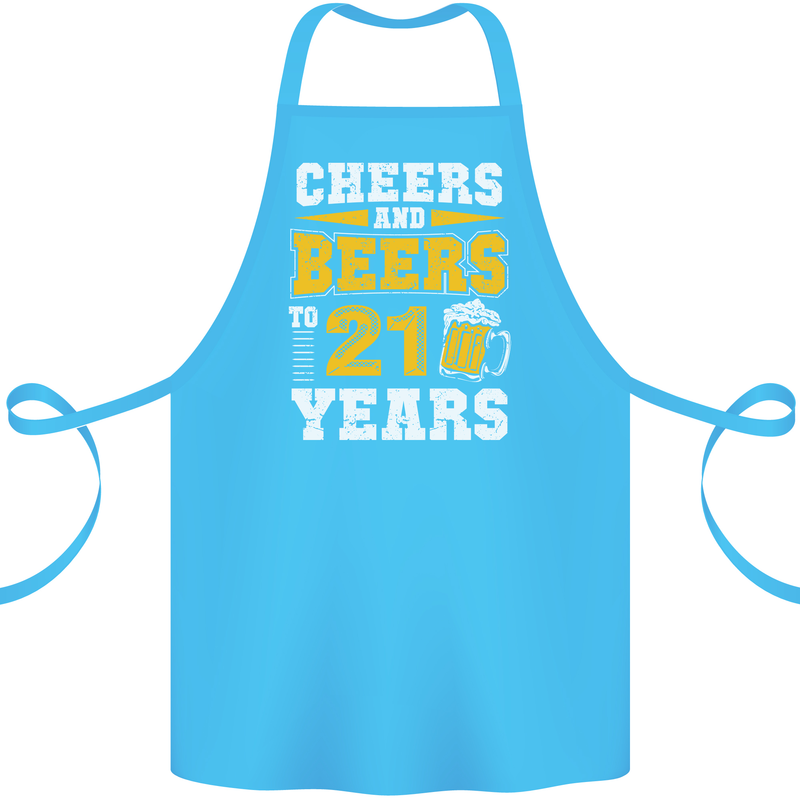 21st Birthday 21 Year Old Funny Alcohol Cotton Apron 100% Organic Turquoise