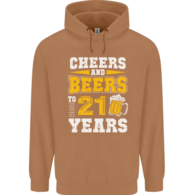 21st Birthday 21 Year Old Funny Alcohol Mens 80% Cotton Hoodie Caramel Latte