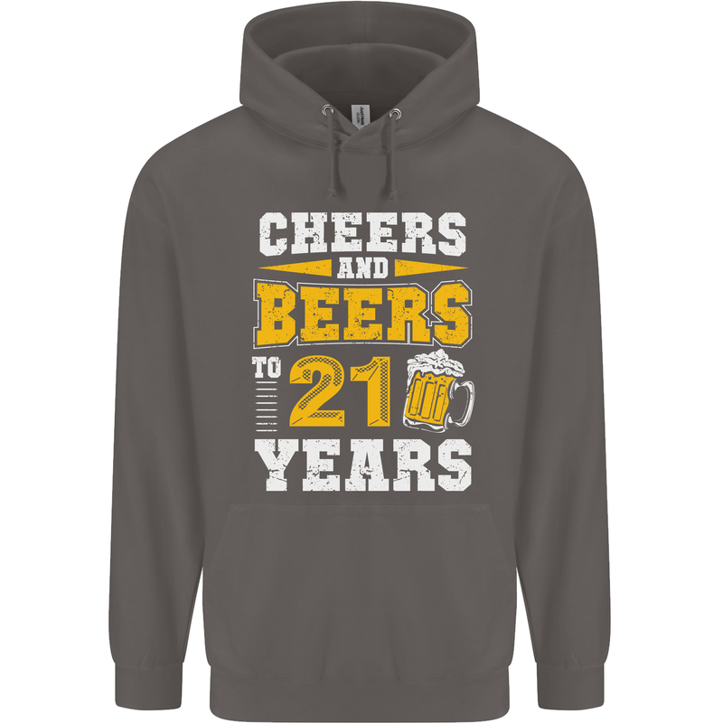 21st Birthday 21 Year Old Funny Alcohol Mens 80% Cotton Hoodie Charcoal