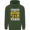 21st Birthday 21 Year Old Funny Alcohol Mens 80% Cotton Hoodie Forest Green