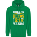 21st Birthday 21 Year Old Funny Alcohol Mens 80% Cotton Hoodie Irish Green