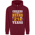 21st Birthday 21 Year Old Funny Alcohol Mens 80% Cotton Hoodie Maroon