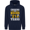 21st Birthday 21 Year Old Funny Alcohol Mens 80% Cotton Hoodie Navy Blue