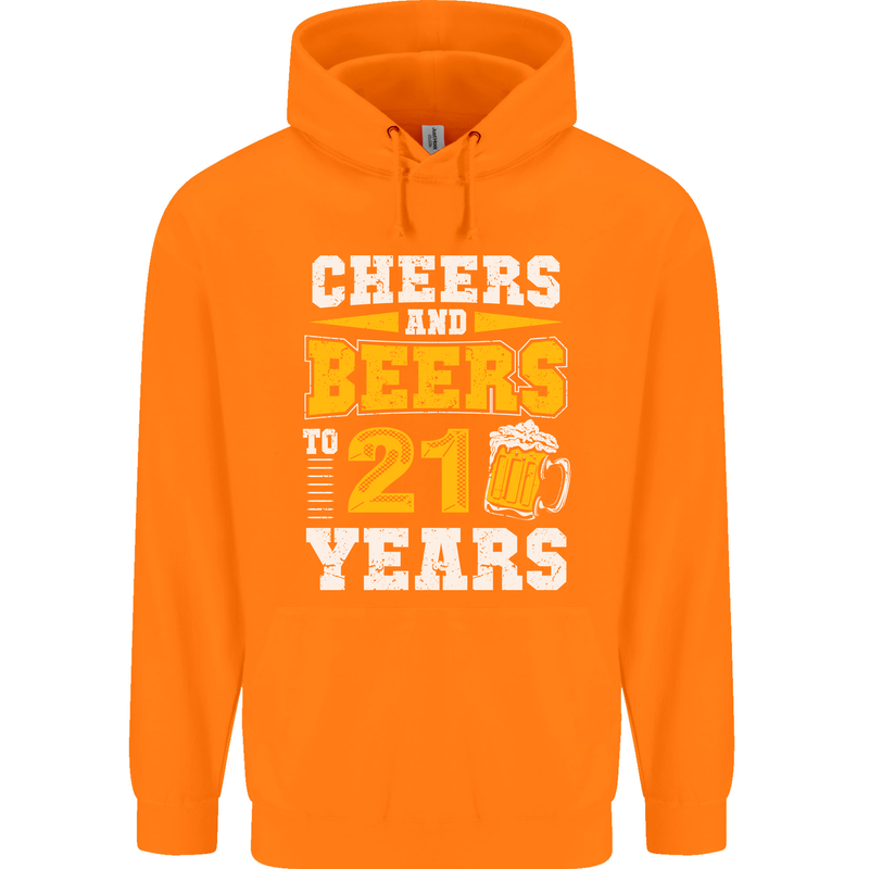 21st Birthday 21 Year Old Funny Alcohol Mens 80% Cotton Hoodie Orange
