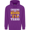 21st Birthday 21 Year Old Funny Alcohol Mens 80% Cotton Hoodie Purple