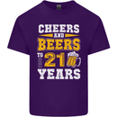 21st Birthday 21 Year Old Funny Alcohol Mens Cotton T-Shirt Tee Top Purple