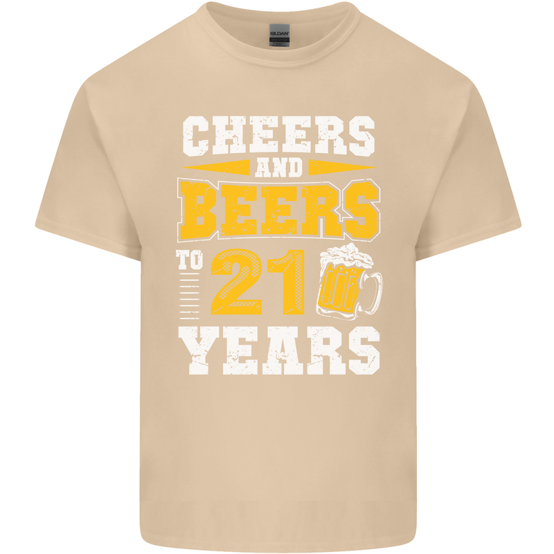 21st Birthday 21 Year Old Funny Alcohol Mens Cotton T-Shirt Tee Top Sand