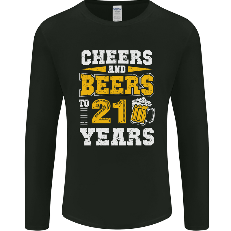 21st Birthday 21 Year Old Funny Alcohol Mens Long Sleeve T-Shirt Black
