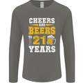 21st Birthday 21 Year Old Funny Alcohol Mens Long Sleeve T-Shirt Charcoal