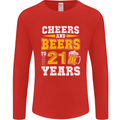 21st Birthday 21 Year Old Funny Alcohol Mens Long Sleeve T-Shirt Red