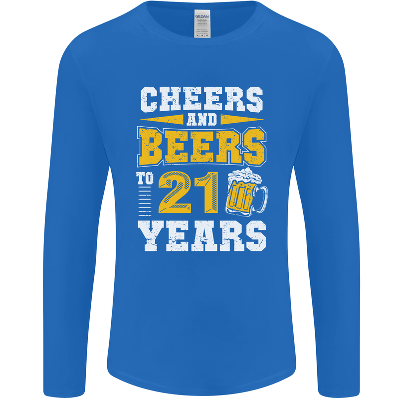 21st Birthday 21 Year Old Funny Alcohol Mens Long Sleeve T-Shirt Royal Blue