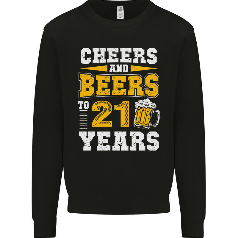 21st Birthday 21 Year Old Funny Alcohol Mens Sweatshirt Jumper Black