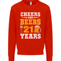 21st Birthday 21 Year Old Funny Alcohol Mens Sweatshirt Jumper Bright Red