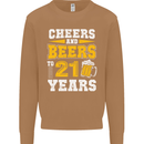 21st Birthday 21 Year Old Funny Alcohol Mens Sweatshirt Jumper Caramel Latte