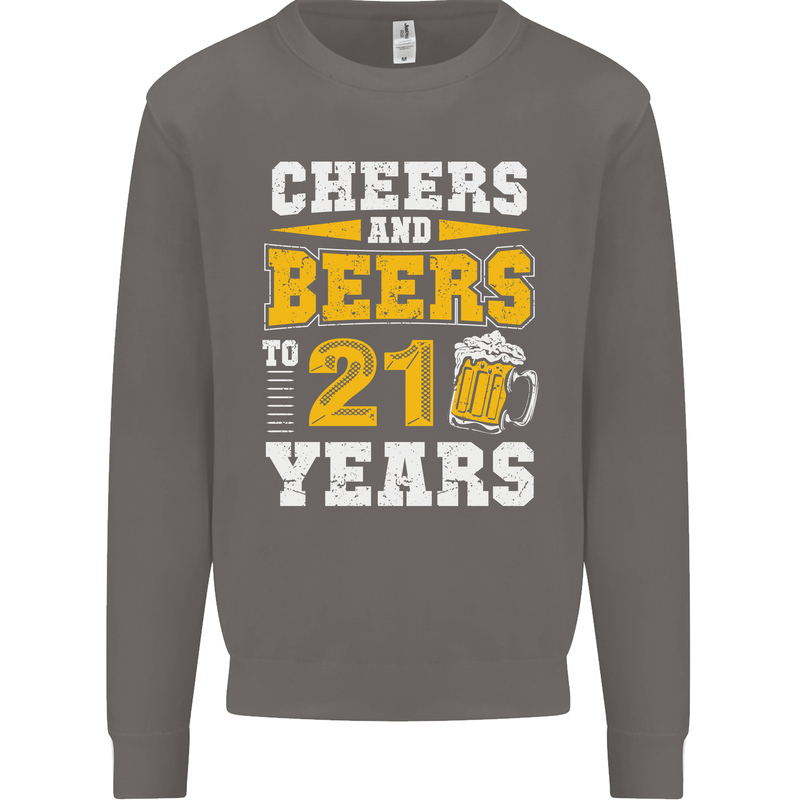 21st Birthday 21 Year Old Funny Alcohol Mens Sweatshirt Jumper Charcoal