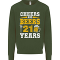 21st Birthday 21 Year Old Funny Alcohol Mens Sweatshirt Jumper Forest Green