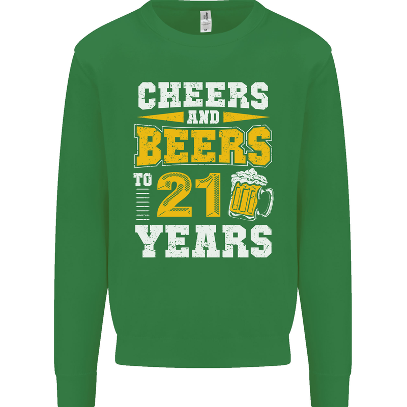 21st Birthday 21 Year Old Funny Alcohol Mens Sweatshirt Jumper Irish Green