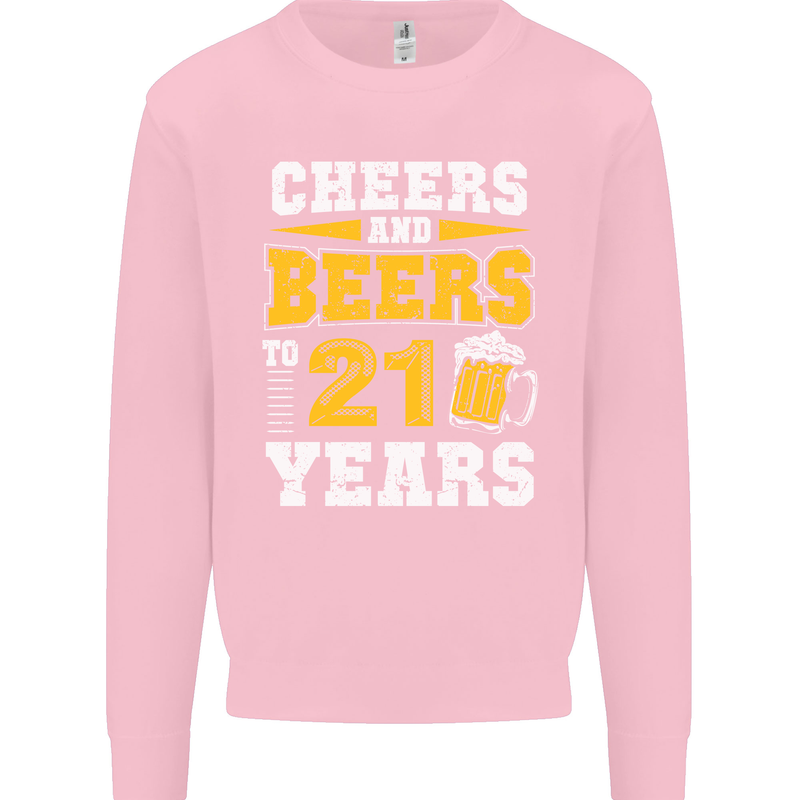 21st Birthday 21 Year Old Funny Alcohol Mens Sweatshirt Jumper Light Pink