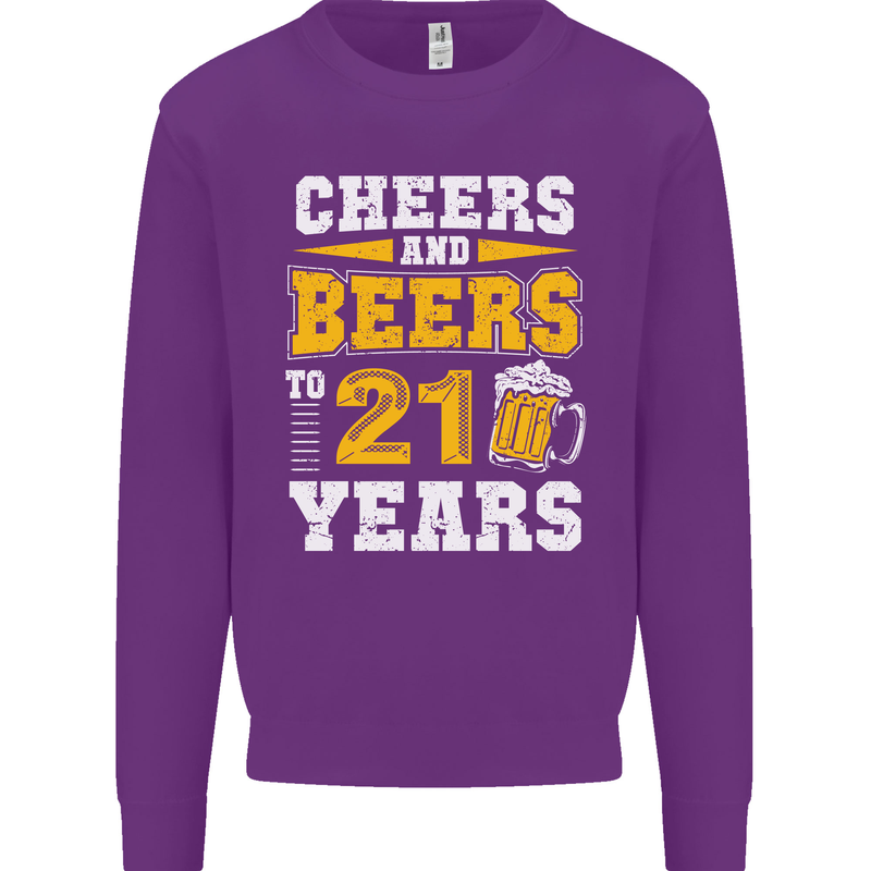 21st Birthday 21 Year Old Funny Alcohol Mens Sweatshirt Jumper Purple