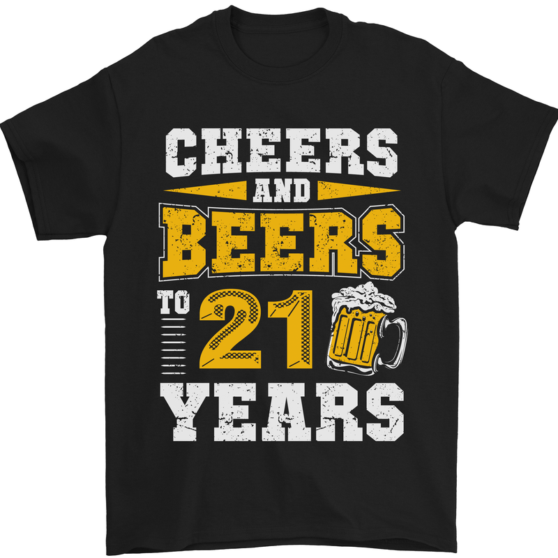 21st Birthday 21 Year Old Funny Alcohol Mens T-Shirt 100% Cotton Black