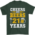 21st Birthday 21 Year Old Funny Alcohol Mens T-Shirt 100% Cotton Forest Green