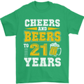 21st Birthday 21 Year Old Funny Alcohol Mens T-Shirt 100% Cotton Irish Green