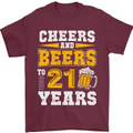 21st Birthday 21 Year Old Funny Alcohol Mens T-Shirt 100% Cotton Maroon