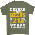 21st Birthday 21 Year Old Funny Alcohol Mens T-Shirt 100% Cotton Military Green