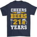 21st Birthday 21 Year Old Funny Alcohol Mens T-Shirt 100% Cotton Navy Blue