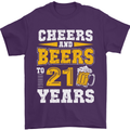 21st Birthday 21 Year Old Funny Alcohol Mens T-Shirt 100% Cotton Purple