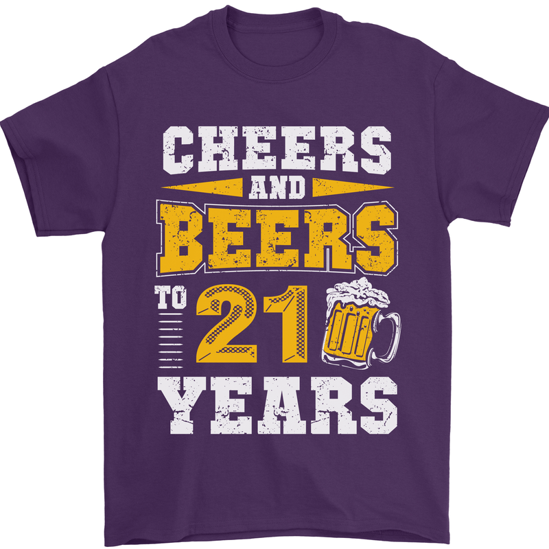 21st Birthday 21 Year Old Funny Alcohol Mens T-Shirt 100% Cotton Purple