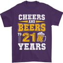 21st Birthday 21 Year Old Funny Alcohol Mens T-Shirt 100% Cotton Purple