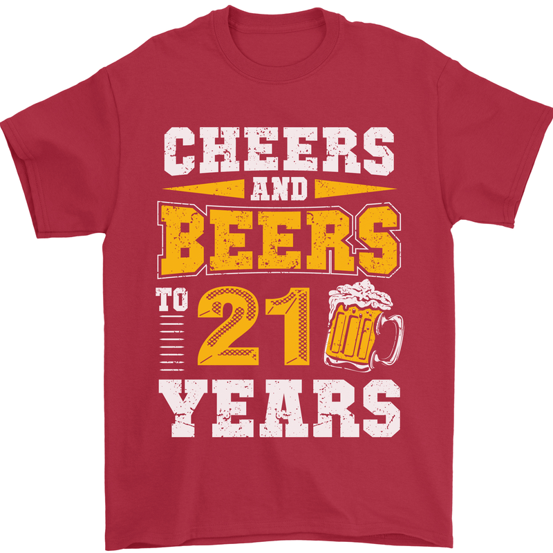 21st Birthday 21 Year Old Funny Alcohol Mens T-Shirt 100% Cotton Red