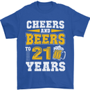 21st Birthday 21 Year Old Funny Alcohol Mens T-Shirt 100% Cotton Royal Blue
