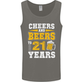 21st Birthday 21 Year Old Funny Alcohol Mens Vest Tank Top Charcoal