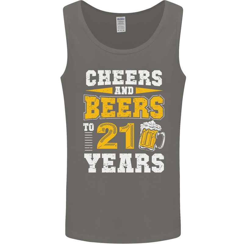 21st Birthday 21 Year Old Funny Alcohol Mens Vest Tank Top Charcoal