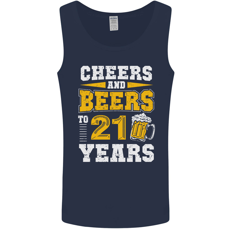 21st Birthday 21 Year Old Funny Alcohol Mens Vest Tank Top Navy Blue