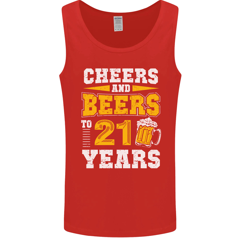 21st Birthday 21 Year Old Funny Alcohol Mens Vest Tank Top Red