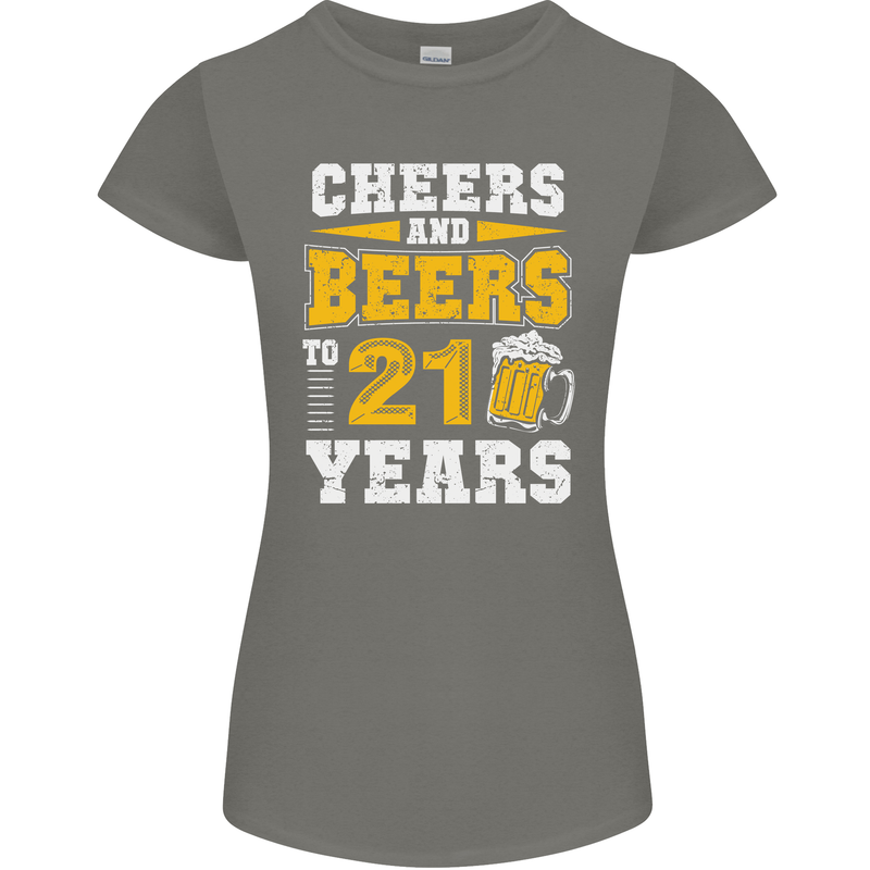 21st Birthday 21 Year Old Funny Alcohol Womens Petite Cut T-Shirt Charcoal