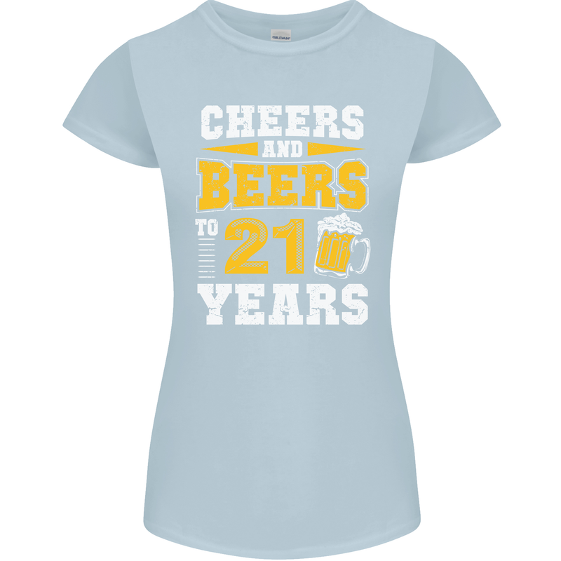 21st Birthday 21 Year Old Funny Alcohol Womens Petite Cut T-Shirt Light Blue