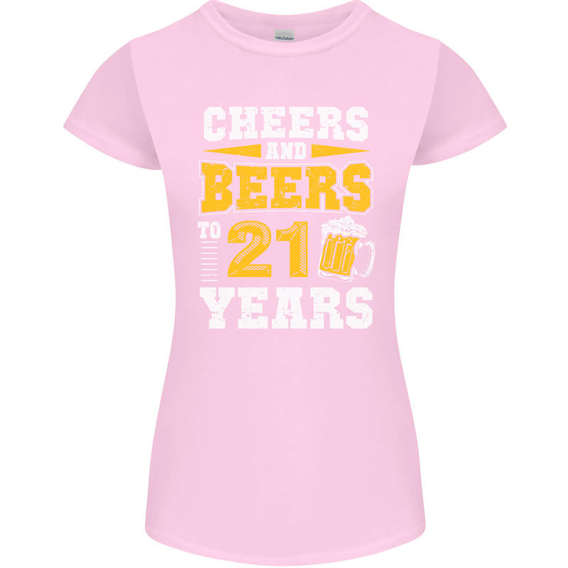 21st Birthday 21 Year Old Funny Alcohol Womens Petite Cut T-Shirt Light Pink