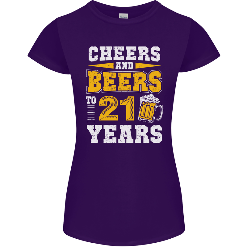 21st Birthday 21 Year Old Funny Alcohol Womens Petite Cut T-Shirt Purple