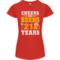 21st Birthday 21 Year Old Funny Alcohol Womens Petite Cut T-Shirt Red