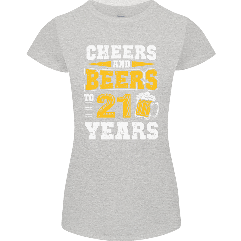21st Birthday 21 Year Old Funny Alcohol Womens Petite Cut T-Shirt Sports Grey
