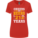 21st Birthday 21 Year Old Funny Alcohol Womens Wider Cut T-Shirt Red