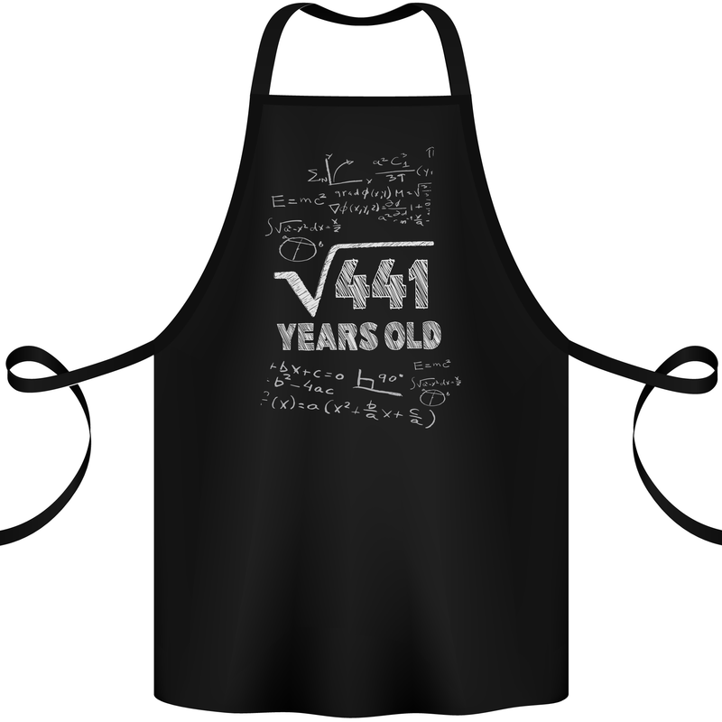21st Birthday 21 Year Old Geek Funny Maths Cotton Apron 100% Organic Black