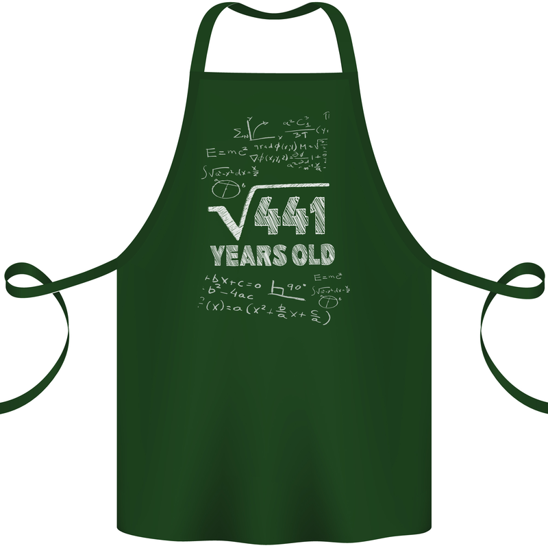 21st Birthday 21 Year Old Geek Funny Maths Cotton Apron 100% Organic Forest Green
