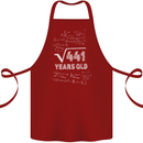 21st Birthday 21 Year Old Geek Funny Maths Cotton Apron 100% Organic Maroon
