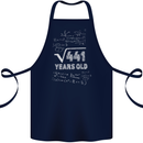 21st Birthday 21 Year Old Geek Funny Maths Cotton Apron 100% Organic Navy Blue